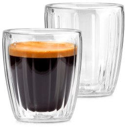 2 x Szklanka Termiczna Espresso 120ml Podwójne Szkło Paskowane
