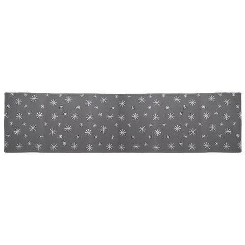 Bieżnik na Stół Bawełniany Świąteczny ORION 130 x 32 cm Płatek Szary