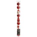 Bombki Czerwone 9 szt. Nietłukące 3 / 5 cm Choinka Mikołaj Okrągłe