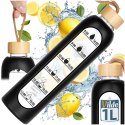 Butelka Szklana VILDE 518 ml Borokrzemowe z Pokrowcem i Bambusową Zakrętką