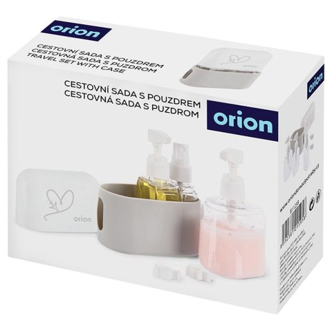 Butelki Pojemniki Podróżne ORION w Etui 4 el. na Kosmetyki do Samolotu
