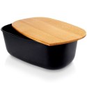 Chlebak na Pieczywo Chleb z Deską Czarny Solidny VILDE 39 x 23,5 x 15,5 cm