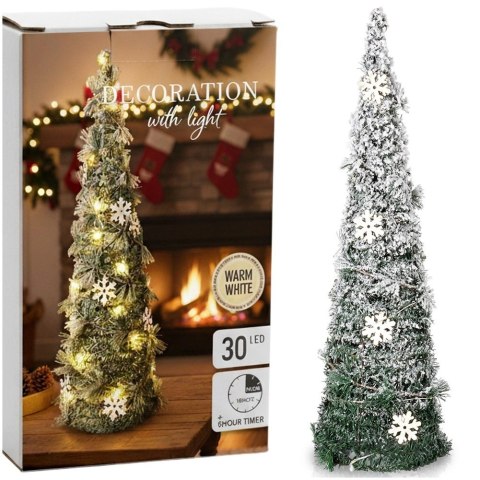 Choinka Stożek Zielona 60 cm 30 LED z Timerem Dekoracja Świąteczna