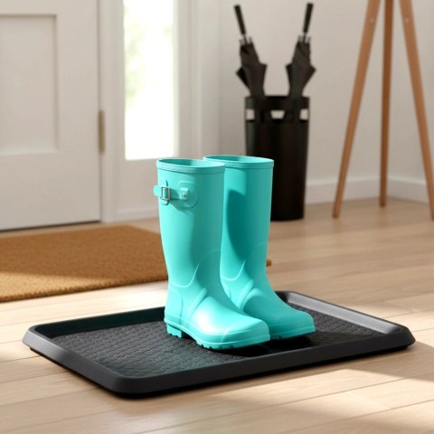 Mata Podstawka na Buty 61 x 40 cm Czarna Ociekacz Strukturalna HSC
