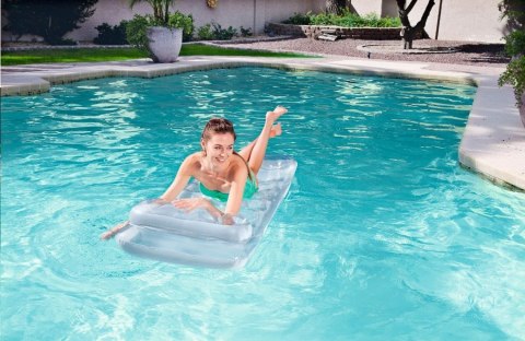 Materac Dmuchany Plażowy z Poduszką nad Wodę BESTWAY Srebrny