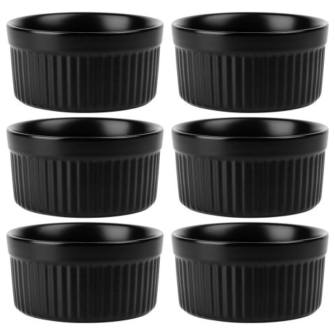 Miseczki do Zapiekania Pieczenia Ceramiczne Czarne VILDE 260 ml 6 szt.