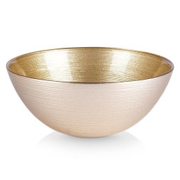 Miska Szklana Złota 15 cm 600 ml Prążkowana Mycie Ręczne VILDE