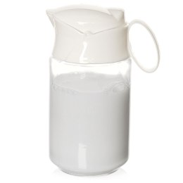 Mlecznik Dzbanek na Mleko Szklany 235 ml z Pokrywką na Sprężynce ORION