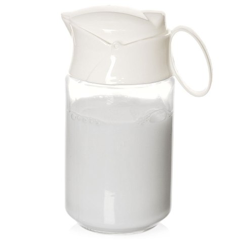 Mlecznik Dzbanek na Mleko Szklany 235 ml z Pokrywką na Sprężynce ORION