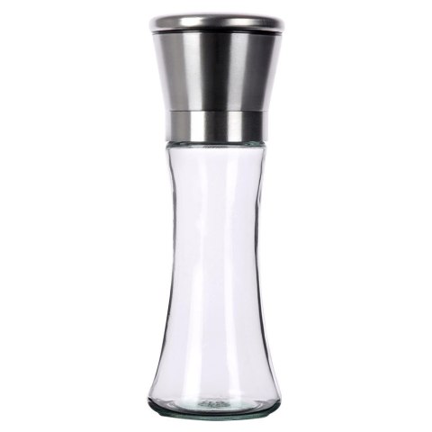 Młynek Ręczny do Pieprzu Soli Szklany 19 cm Stal EXCELLENT HOUSEWARE