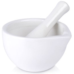 Moździerz z Tłuczkiem do Przypraw Porcelanowy Biały Houseware