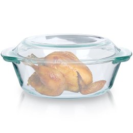 Naczynie Żaroodporne z Pokrywką do Pieczenia Szklane Małe VILDE 2 L + 750ml