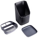 Ociekacz na Sztućce 14 x 14 x 23 cm Tworzywo Czarny z Tacką ORION
