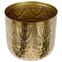 Osłonka na Doniczkę Metalowa Złota Dekoracyjna Ozdobna VILDE 19 x 18 cm