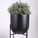Osłonka na Doniczkę na Stojaku Metalowa 16,5 x 42 cm VILDE Czarna Glamour