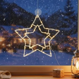 Ozdoba świecąca na okno gwiazda 24 LED 41x39 cm