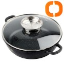 Patelnia Głęboka Granitowa 2,1 L 24 cm Pokrywka Aroma Dozownik VILDE