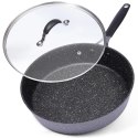 Patelnia Granitowa z Pokrywką 28 cm ORION Stoner Indukcja Piekarnik