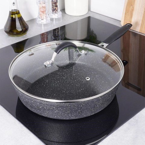 Patelnia Granitowa z Pokrywką 28 cm ORION Stoner Indukcja Piekarnik