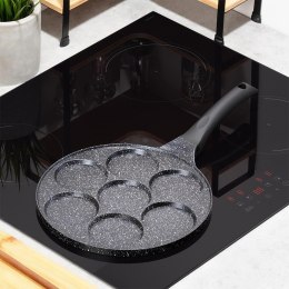 Patelnia do Jajek Granitowa 7 Otworów 26 cm VILDE Black Line Soft Touch