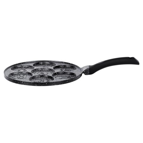 Patelnia do Jajek Granitowa 7 Otworów 26 cm VILDE Black Line Zwierzątka