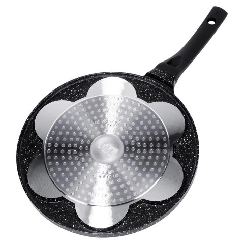 Patelnia do Jajek Granitowa 7 Otworów 26 cm VILDE Black Line Zwierzątka