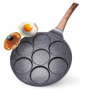 Patelnia do Jajek Granitowa 7 Otworów 26 cm VILDE Black&Wood Indukcja