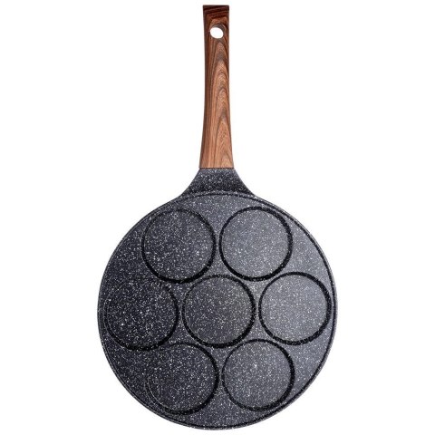 Patelnia do Jajek Granitowa 7 Otworów 26 cm VILDE Black&Wood Indukcja