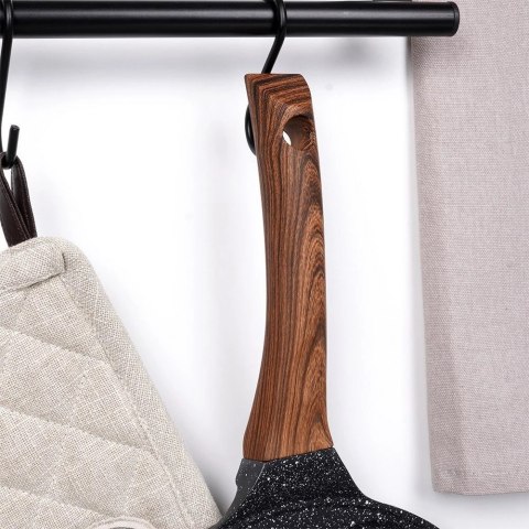 Patelnia do Jajek Granitowa 7 Otworów 26 cm VILDE Black&Wood Indukcja