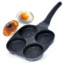 Patelnia do Jajek Placków Pancakes Granitowa 4 Otwory Solidna VILDE 19x19 cm