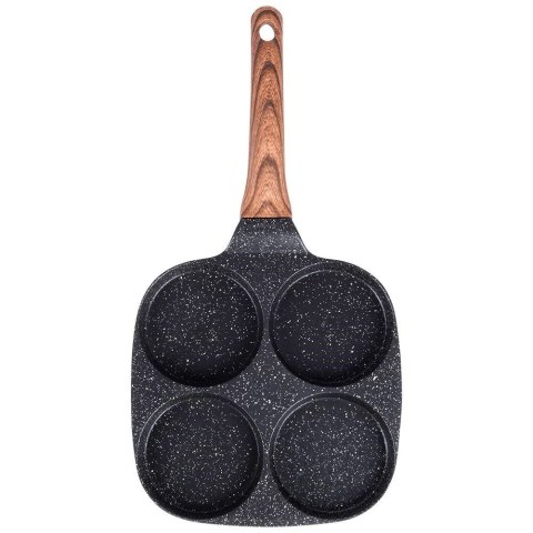 Patelnia do Jajek Placków Pancakes Granitowa 4 Otwory Solidna VILDE 19x19cm