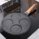 Patelnia do Jajek Placków Pancakes Granitowa 4 Otwory Solidna VILDE 26 cm