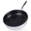 Patelnia Stalowa Głęboka 28 cm ORION Nieprzywierająca do Piekarnika