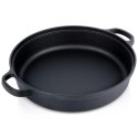 Patelnia Żeliwna Głęboka Gaz Indukcja Grill Solidna Trwała ORION 30 cm