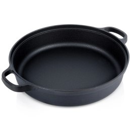 Patelnia Żeliwna Głęboka Gaz Indukcja Grill Solidna Trwała ORION 30 cm