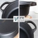 Patelnia Żeliwna Głęboka Gaz Indukcja Grill Solidna Trwała ORION 30 cm