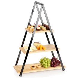 Patera 3-poziomowa Prostokątna Bambusowa 53 cm VILDE na Owoce