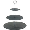 Patera Kamienna Czarna 3-piętrowa EXCELLENT HOUSEWARE 31 cm