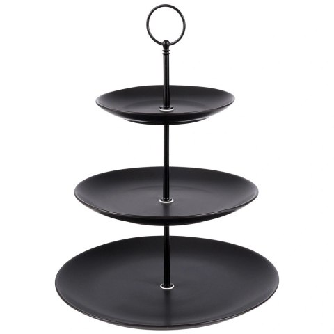 Patera Porcelanowa 3-poziomowa Czarna Loft na Muffiny Desery VILDE
