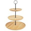 Patera do Serwowania Dekoracyjna Bambusowa Drewniana 3-Piętrowa ORION 35 cm