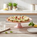 Patera na Tort Ciasto na Nóżce Szkło Perłowy Róż 28 cm Home Styling