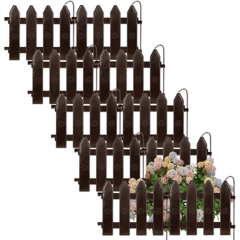 Płotek Ogrodowy Brązowy Palisada Obrzeże VILDE 20x15 cm 10 szt.