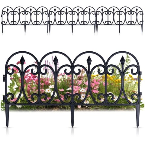 Płotek Ogrodowy Czarny 60 x 33 cm VILDE 4 szt. Obrzeże Palisada