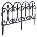 Płotek Ogrodowy Czarny 60 x 33 cm VILDE 4 szt. Obrzeże Palisada