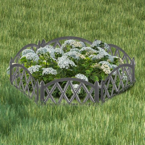 Płotek Ogrodowy Grafitowy 49 x 30 cm VILDE Obrzeże Palisada Dekoracyjna