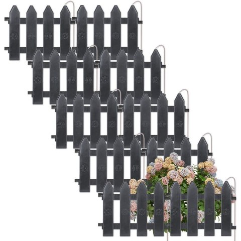 Płotek Palisada Obrzeże Ogrodowy Szary Ozdobny Solidny VILDE 200 x 15 cm