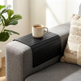 Podkładka Bambusowa Zwijana na Stolik i Kanapę Czarna Loft VILDE