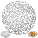 Podkładka na Stół Okrągła Koronkowa Szara 35 cm ORION Ozdoba Stół