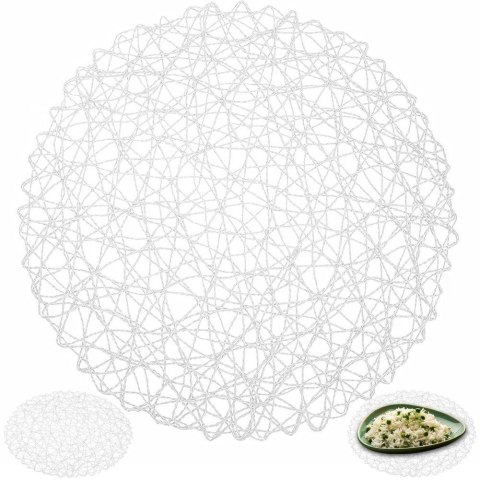 Podkładka na Stół Okrągła Papierowa Biała 35 cm ORION Ozdobna Koronka