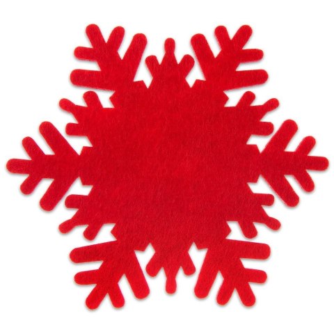 Podstawki pod Kubek Filcowe Płatek Śniegu 6 szt. 13,5 cm ORION Czerwone